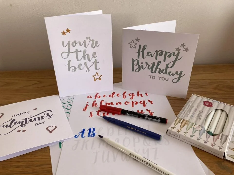 modern calligraphy (using brush pens)